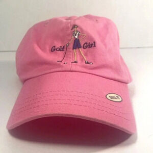 Golf Girl Pink Cap Hat Small Fit New Without Tags Adjustable Strap 100% Cotton